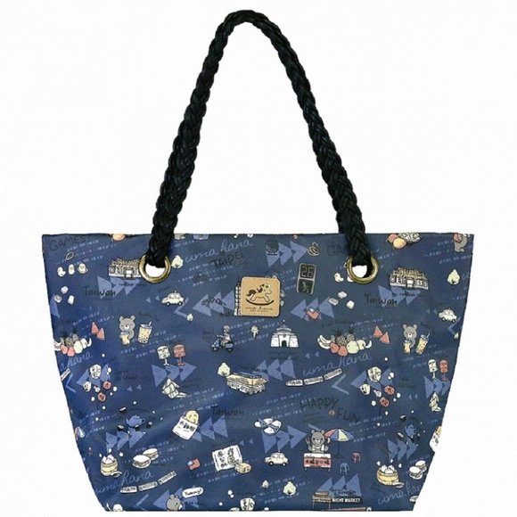 Waterproof Taiwan Love Woven Tote Shoulder Bag